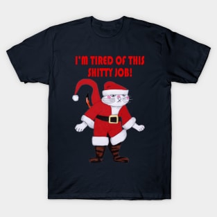 Meowy Catmas Cat Santa T-Shirt